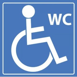 PANCARTE adhésive 100x100 mm "WC PMR"