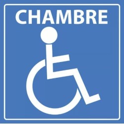 PANCARTE adhésive 100x100 mm "Chambre PMR"