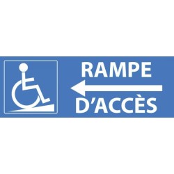 PANCARTE adhésive 210x75 mm "Rampe d'accès PMR à gauche"