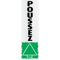 PLAQUE PVC ALU ADHÉSIVE 170x50 MM "Poussez Impression verticale"