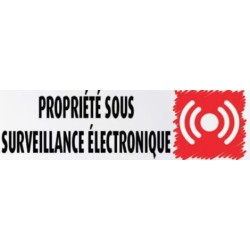 PLAQUE PVC ALU ADHÉSIVE 170x50 MM "Propriété sous surveillance électr