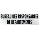 PLAQUE PVC ALU ADHÉSIVE 170x50 MM "Responsables de Départements"