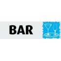 PLAQUE PVC ALU ADHÉSIVE 170x50 MM "Bar"