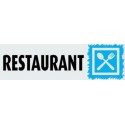 PLAQUE PVC ALU ADHÉSIVE 170x50 MM "Restaurant"
