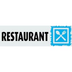 PLAQUE PVC ALU ADHÉSIVE 170x50 MM "Restaurant"