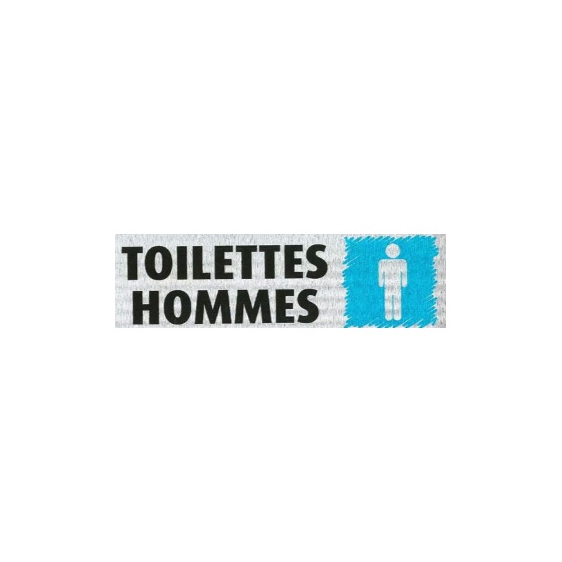PLAQUE PVC ALU ADHÉSIVE 170x50 MM "Toilettes hommes"