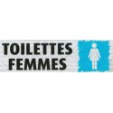 PLAQUE PVC ALU ADHÉSIVE 170x50 MM "Toilettes femme"