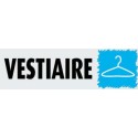 PLAQUE PVC ALU ADHÉSIVE 170x50 MM "Vestiaire"