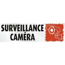 PLAQUE PVC ALU ADHÉSIVE 170x50 MM "Surveillance Caméra"