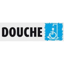 PLAQUE PVC ALU ADHÉSIVE 170x50 MM "Douche PMR"