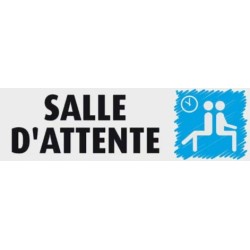 PLAQUE PVC ALU ADHÉSIVE 170x50 MM "Salle d'attente"
