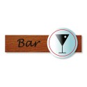 PLAQUE DUOSIGN S/SUPPORT BOIS 220x85 MM "Bar"