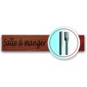 PLAQUE DUOSIGN S/SUPPORT BOIS 220x85 MM "Salle à manger"