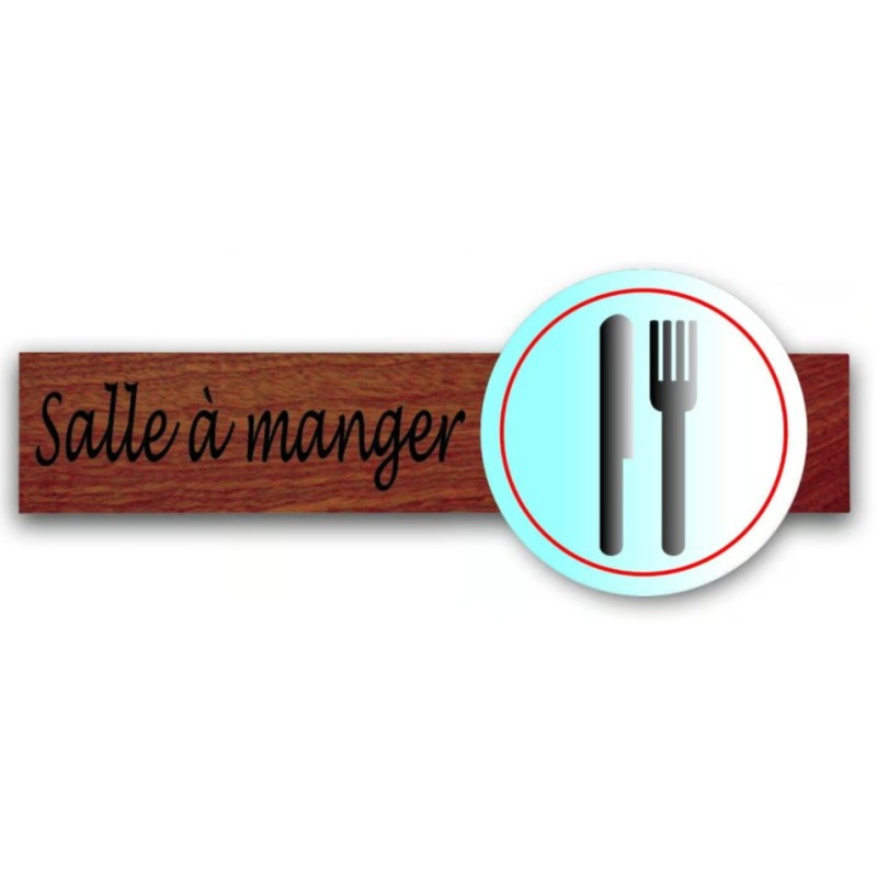PLAQUE DUOSIGN S/SUPPORT BOIS 220x85 MM "Salle à manger"