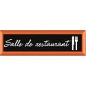 PLAQUE TERRA FAUX CADRE BOIS 170x50 MM "Salle de restaurant"
