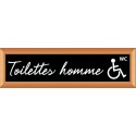 PLAQUE TERRA FAUX CADRE BOIS 170x50 MM "Toilettes handicapé homme"