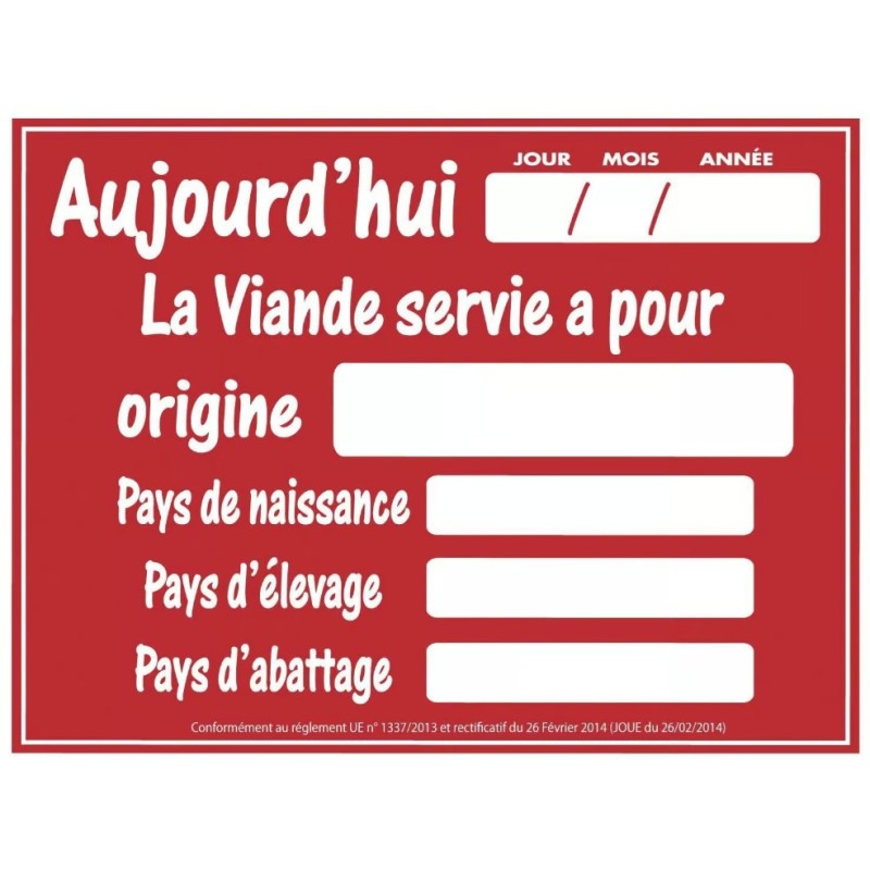 PANNEAU PVC 400x300 mm Traçabilité + fil nylon