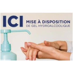 PANCARTE PVC 300x200 mm Ici mise à disposition gel hydroalcoolique + 