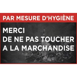 PANCARTE PVC 300x200 mm Merci de ne pas toucher la marchandise