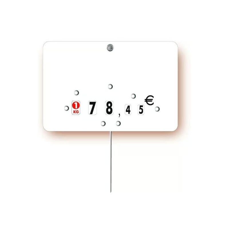 ETIQUETTE blanche 80x60 mm, à roulettes, pique inox (lot de 10)