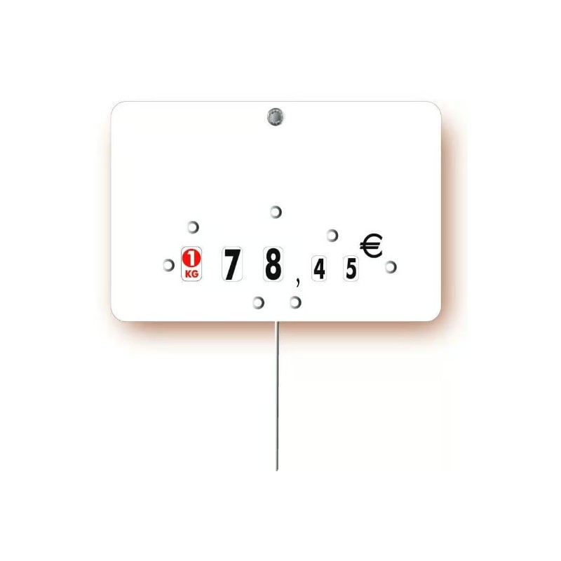 ETIQUETTE blanche 150x100 mm, à roulettes, pique inox (lot de 10)