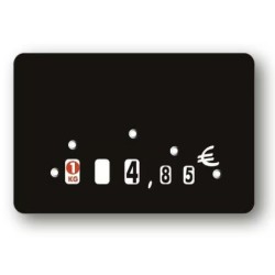 ETIQUETTE noire 120x80 mm neutre, à roulettes, sans attachement (lot 