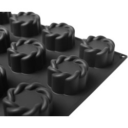 PLAQUE SILICONE 600X400 - 24 torsades Ø 70xht40 mm - 130ml