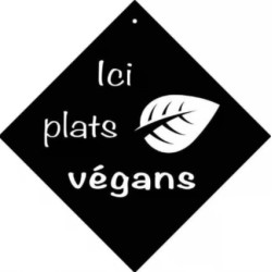 PANCARTE ventouse 160x160 mm logo Plats végans
