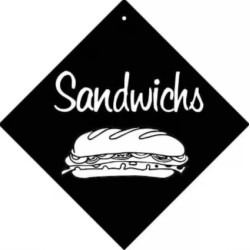 PANCARTE ventouse 160x160 mm logo Sandwich