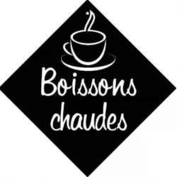 PANCARTE ventouse 160x160 mm logo Boissons chaudes