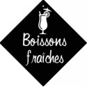 PANCARTE ventouse 160x160 mm logo Boissons fraîches