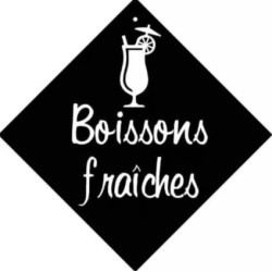 PANCARTE ventouse 160x160 mm logo Boissons fraîches