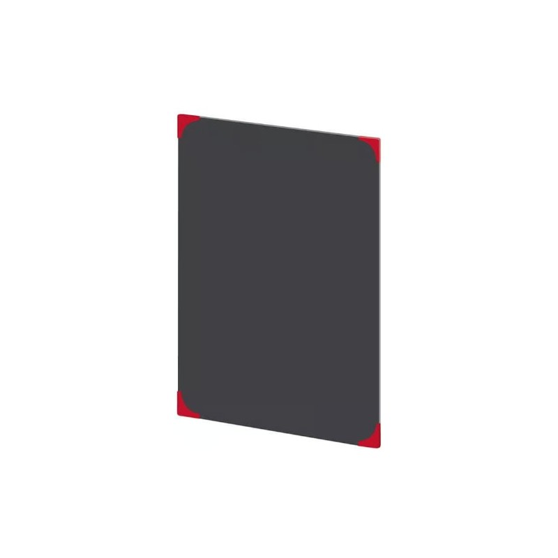 PANNEAU Zen noir 400x600 mm neutre + coins métal rouge + accroches