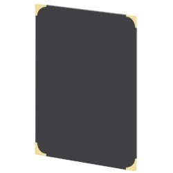 PANNEAU Zen noir 400x600 mm neutre + coins métal doré + accroches