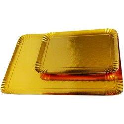 PLATEAU TRAITEUR CARTON - 420x280 mm - OR VERSO NOIR (x25)