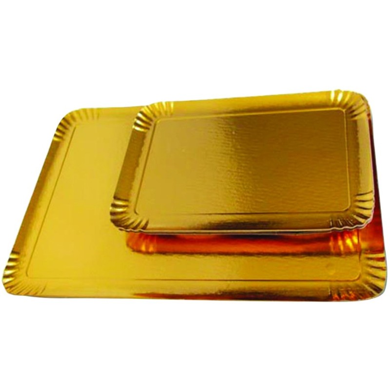 PLATEAU TRAITEUR CARTON - 420x320 mm - OR VERSO NOIR (x25)