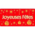 ETIQUETTE ADHESIVE GAUFRAGE "joyeuses fêtes" (x500)