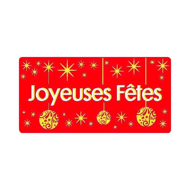 ETIQUETTE ADHESIVE GAUFRAGE "joyeuses fêtes" (x500)
