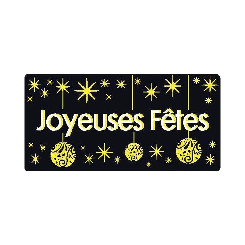 ETIQUETTE ADHESIVE OR "joyeuses fêtes" (x500)