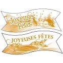 BANDEROLE AZYME "joyeuses fêtes" 94x30 mm - 2 assortis (x24)