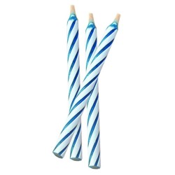 BOUGIE TORSADEE - ht 6 cm - BLEUE (x144)