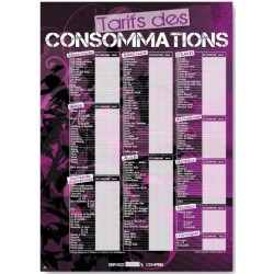 TARIF 500x700 mm Magenta Consommations + fil nylon