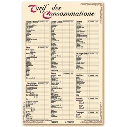 TARIF 380x580 mm Venise Consommations + fil nylon