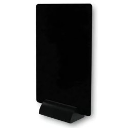 ARDOISE 120x180 mm Tavern PVC noir + socle rond bois noir (lot de 3)