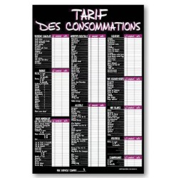 TARIF 400x600 mm à la craie violet Consommations + fil nylon