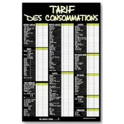 TARIF 400x600 mm à la craie vert Consommations + fil nylon