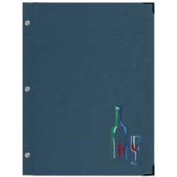 PROTÈGE-MENU 245x315 mm Shinny bleu métal, marquage bouteille + verre