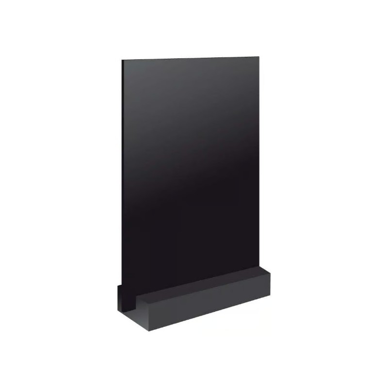 ARDOISE 150x220 mm noire 3 mm + socle long bois noir (lot de 3)