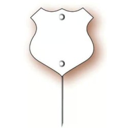 ECUSSON NEUTRE BLANC 40X50 mm - avec pique (lot de 10)