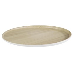 PLATEAU ROND MELAMINE IMITATION BOIS